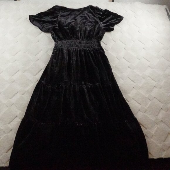 By Anthropologie The Somerset Maxi Dress Velvet Edition Womens Medium - Picture 11 of 12